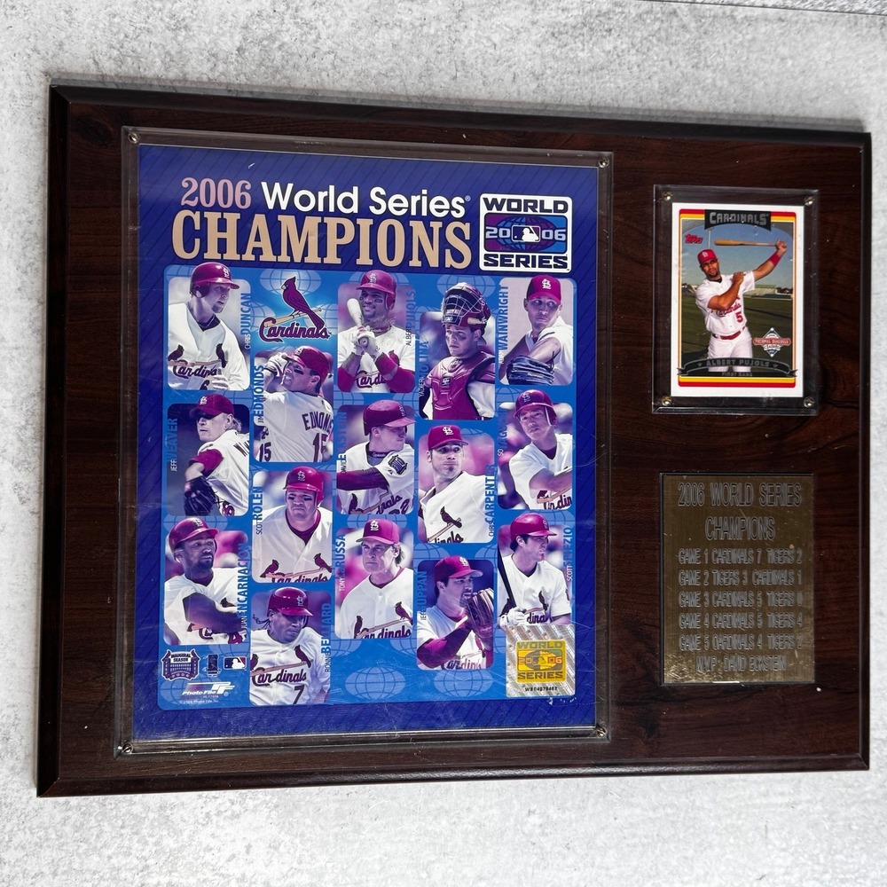 St Louis Cardinals 2006 World Series Champions Plaque Albert Pujols Card 12x15
